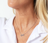 Diamonique Sterling Silver Clear Cubic Zirconia "Mom" Infinity Love Necklace 18"